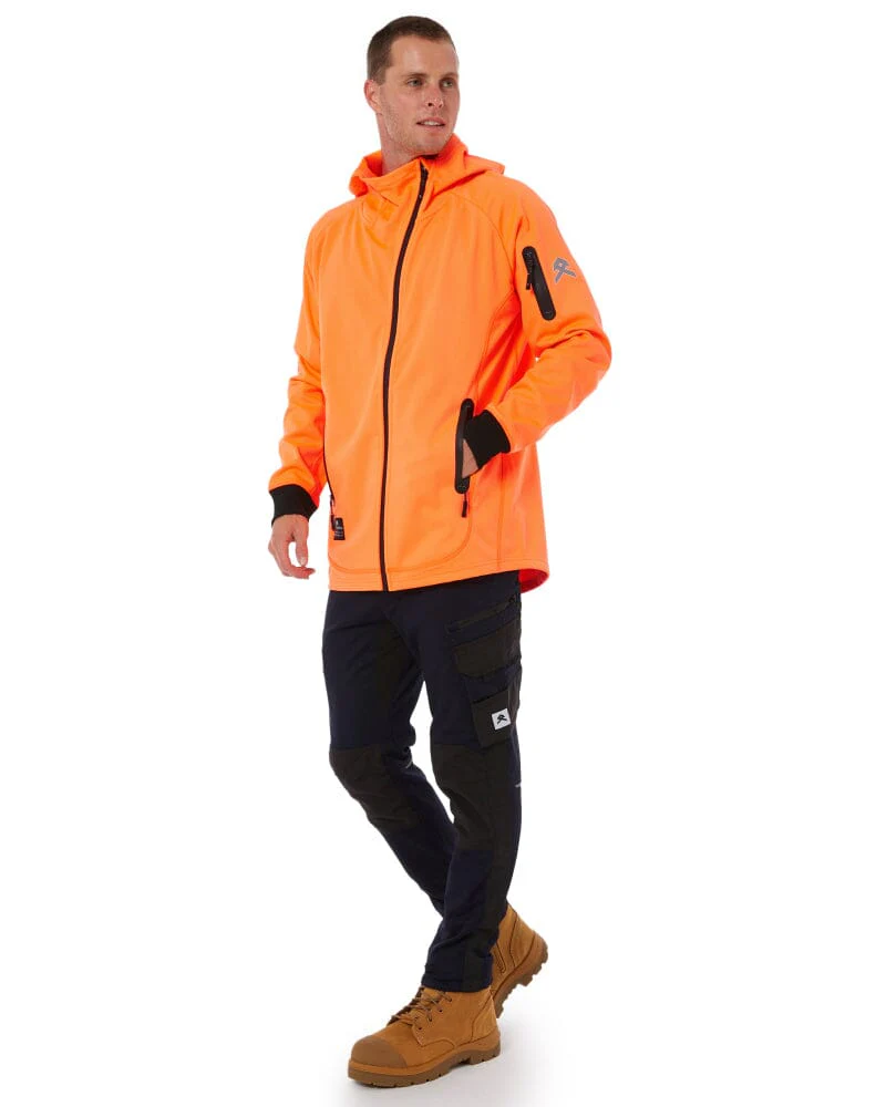 Tech Stretch Soft Shell Jacket - Hi Vis Orange - Image 2