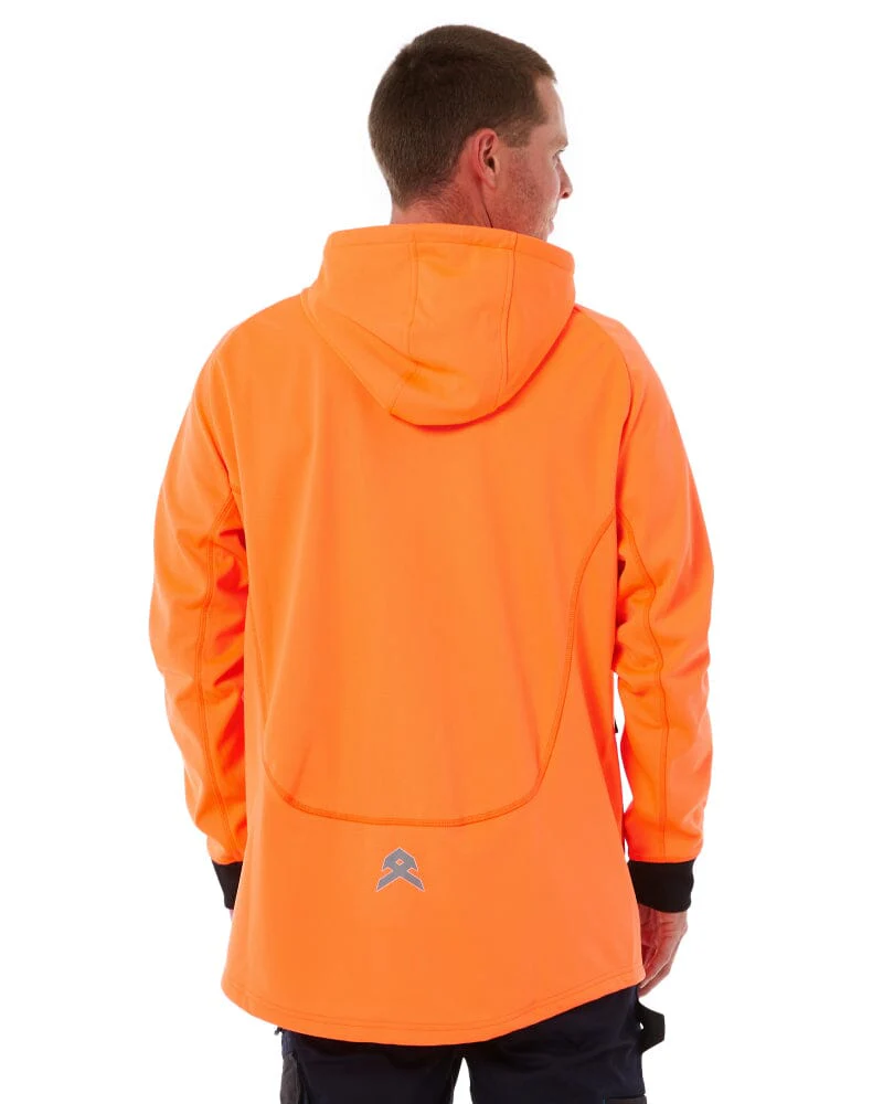 Tech Stretch Soft Shell Jacket - Hi Vis Orange - Image 4