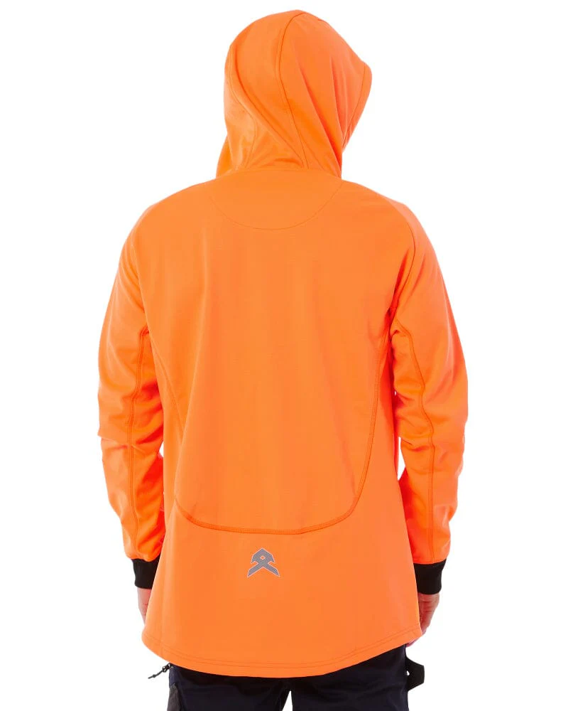 Tech Stretch Soft Shell Jacket - Hi Vis Orange - Image 5