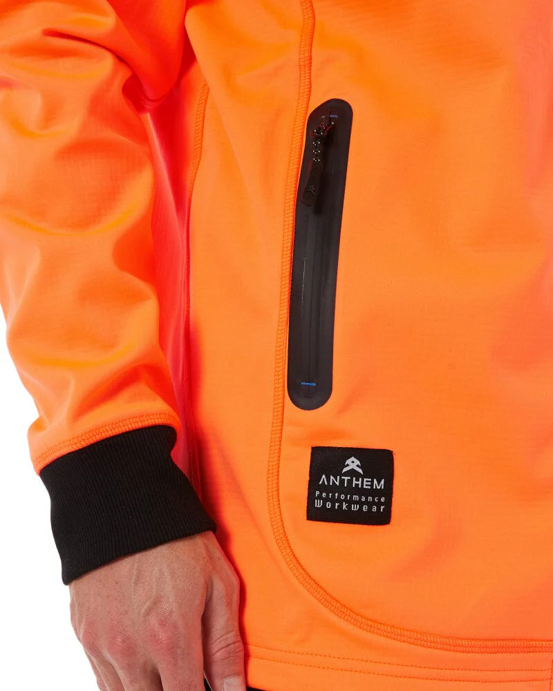Tech Stretch Soft Shell Jacket - Hi Vis Orange - Image 7