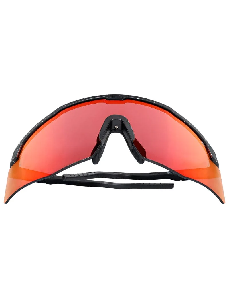 Apex Safety Glasses Black White Frame - Red Mirror - Image 3
