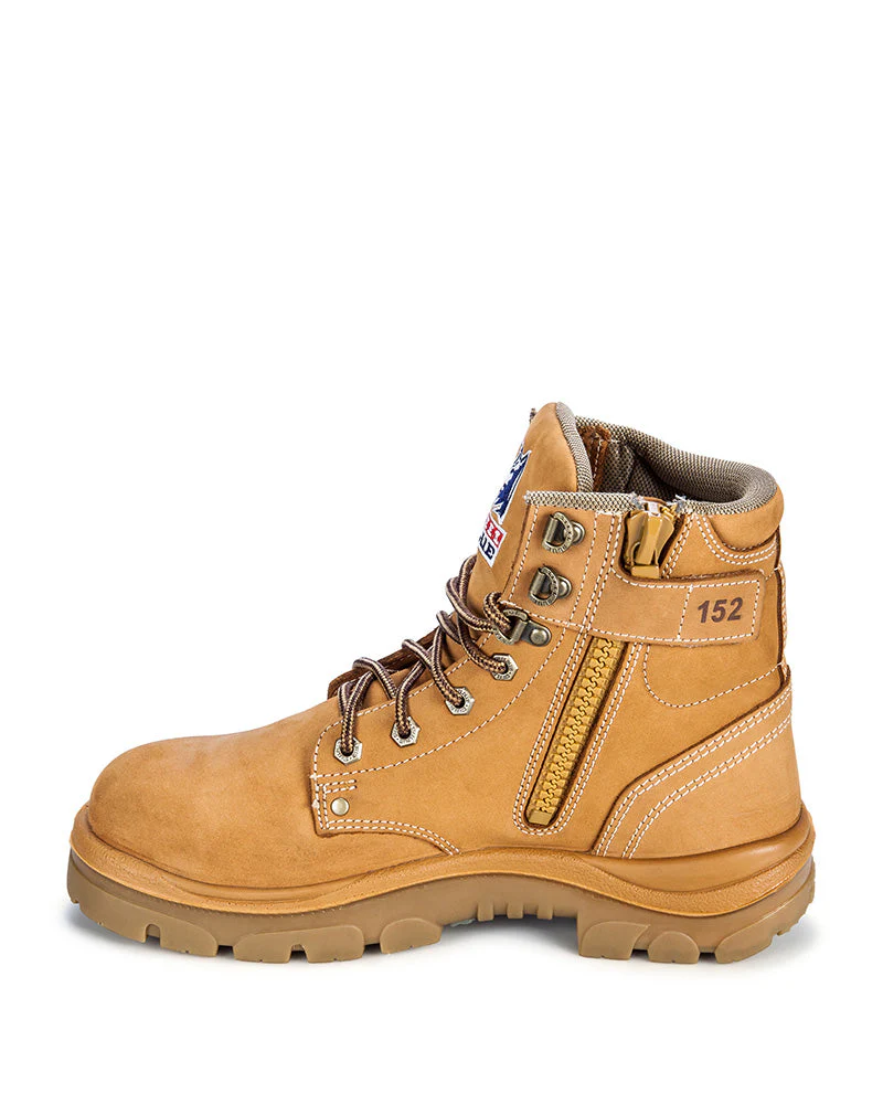 Argyle Lace Up Ankle Boot with Zip - Wheat - Image 2