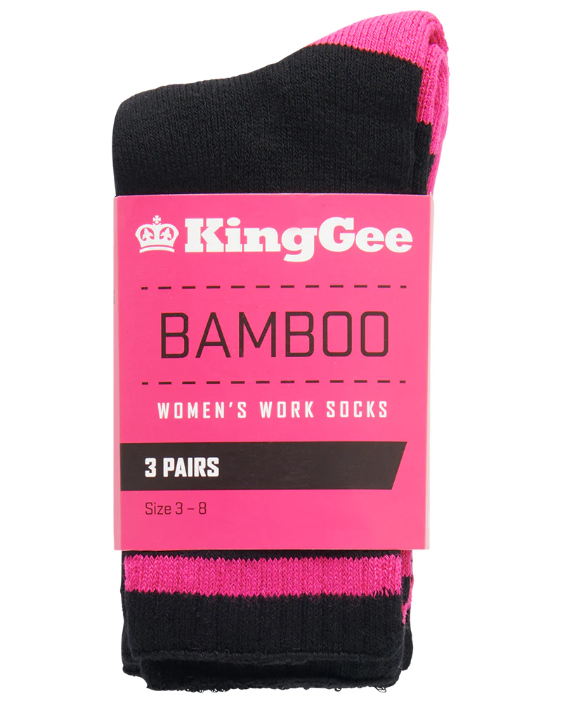 Bamboo Socks 3 pack - Black/Pink - Image 2