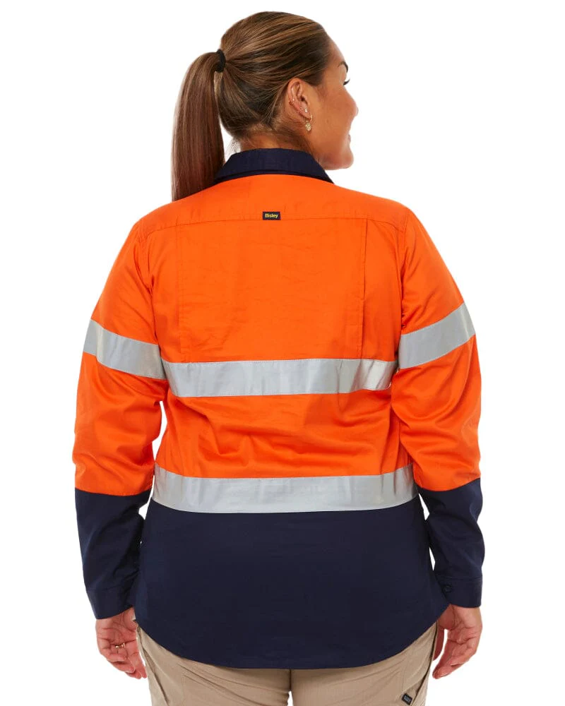 3M Taped Hi Vis Cool Lightweight LS Shirt - Orange/Navy - Image 4