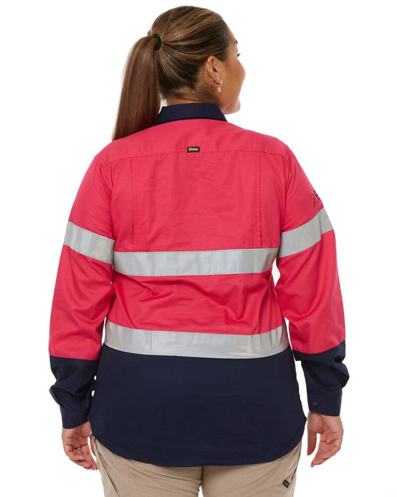 3M Taped Hi Vis Cool Lightweight LS Shirt - Pink/Navy - Image 4