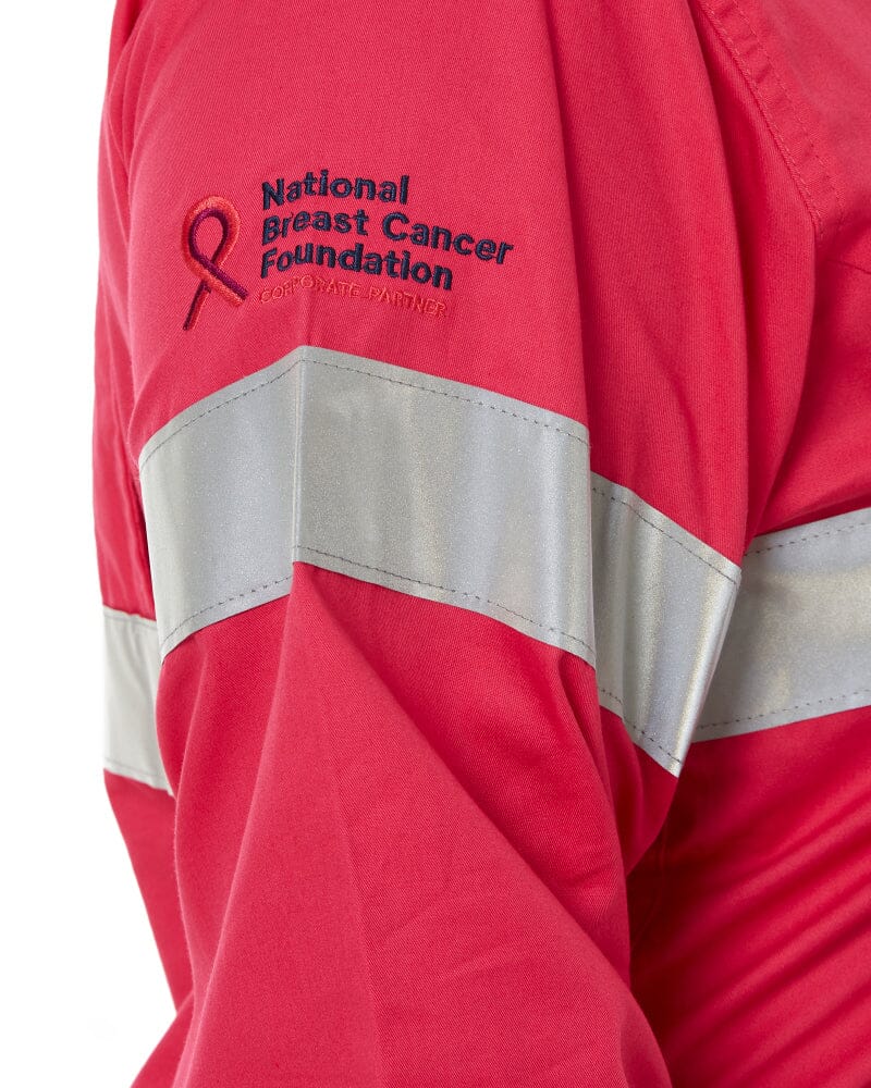 3M Taped Hi Vis Cool Lightweight LS Shirt - Pink/Navy - Image 5
