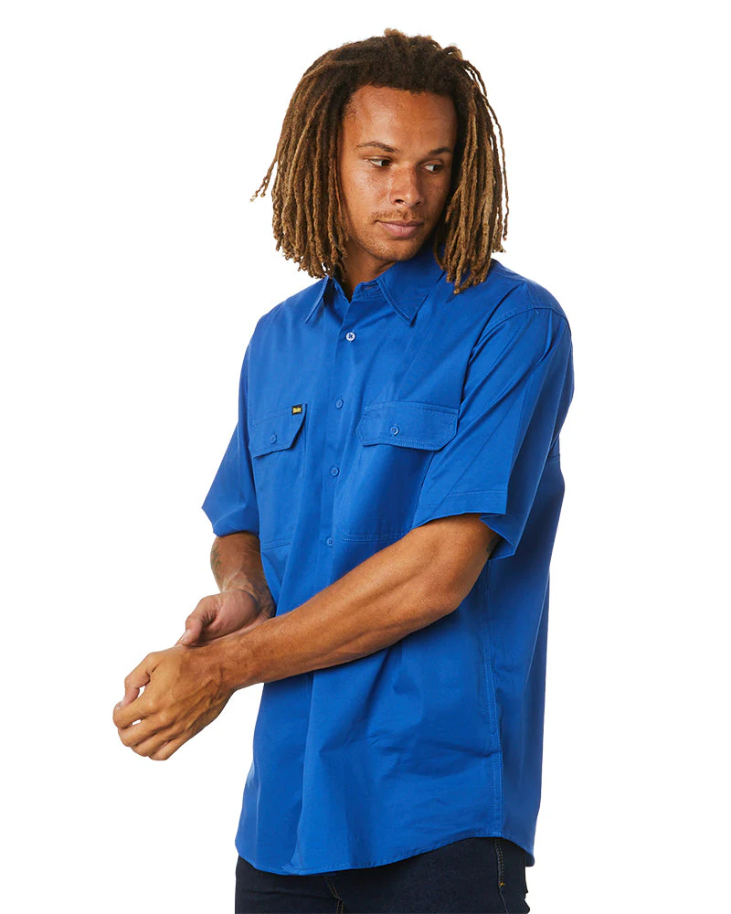 Cool Lightweight Drill Shirt SS - Royal - Image 3