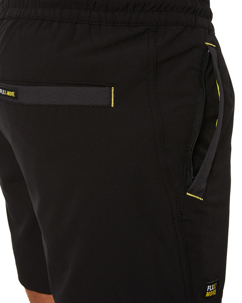 Flex and Move 4-Way Stretch Elastic Waist Short - Black - Image 6