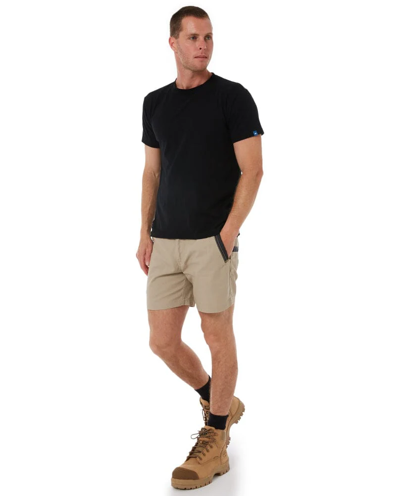 Flex and Move Elastic Waist Stretch Short Shorts - Stone - Image 2