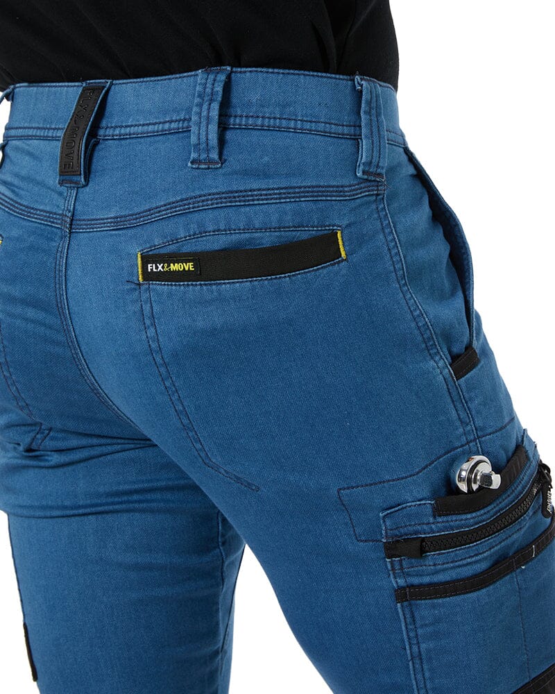 Flex and Move Stretch Denim Cargo Cuffed Pants - Light Denim - Image 6