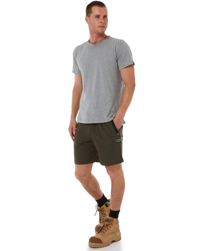 Flex and Move Tradie 4 Way Stretch Elastic Waist Cargo Short - Green - Image 2
