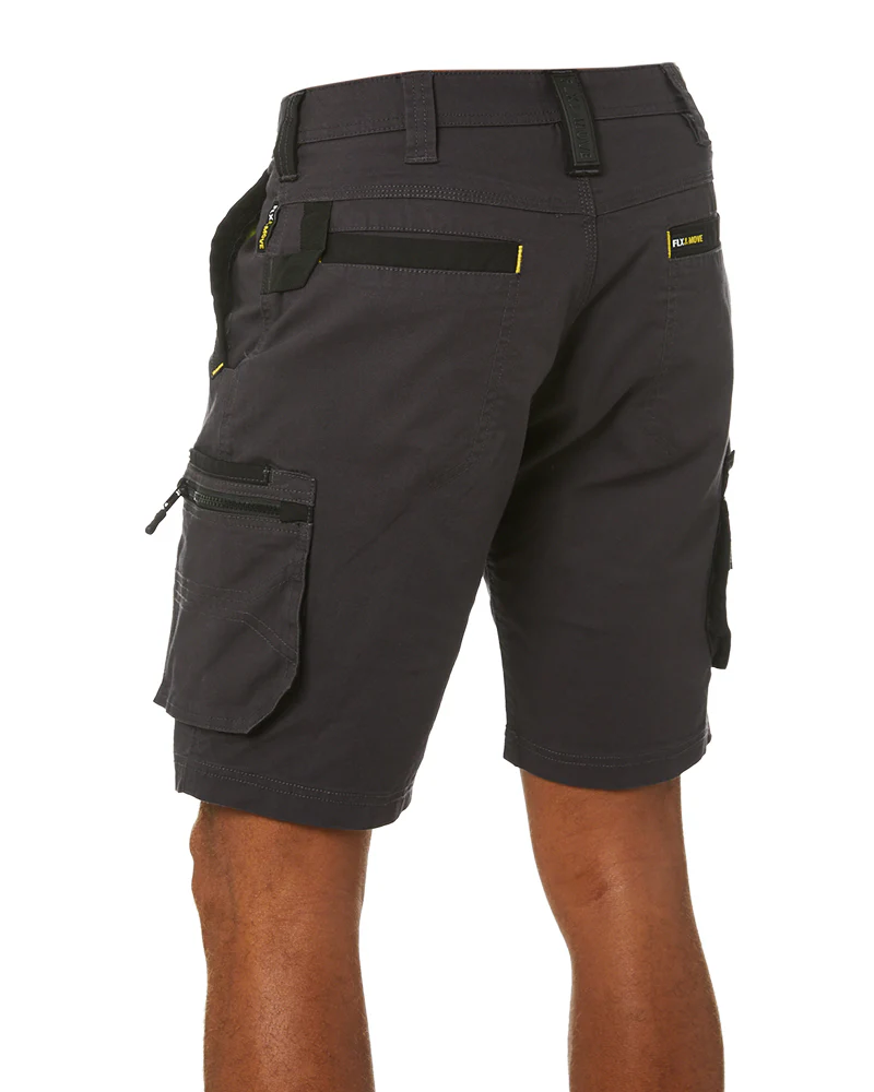 Flex and Move Stretch Canvas Utility Zip Cargo Short - Charcoal - Image 4
