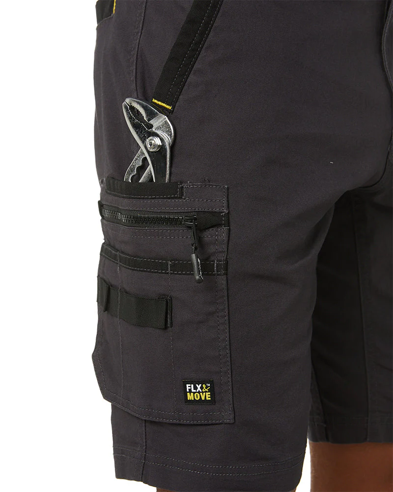 Flex and Move Stretch Canvas Utility Zip Cargo Short - Charcoal - Image 6