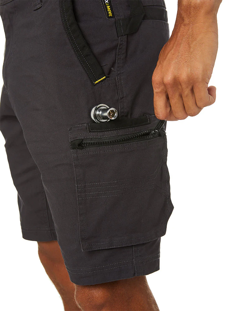 Flex and Move Stretch Canvas Utility Zip Cargo Short - Charcoal - Image 7