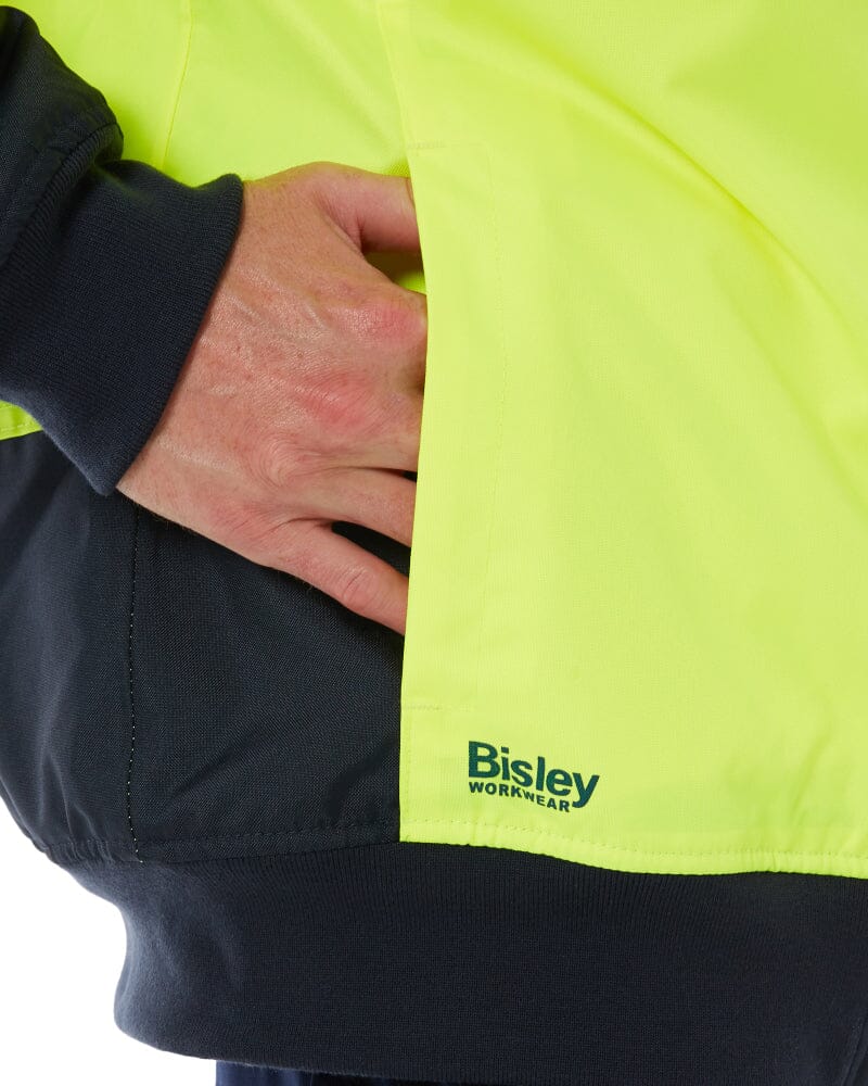 Hi Vis Bomber Jacket - Yellow/Navy - Image 5