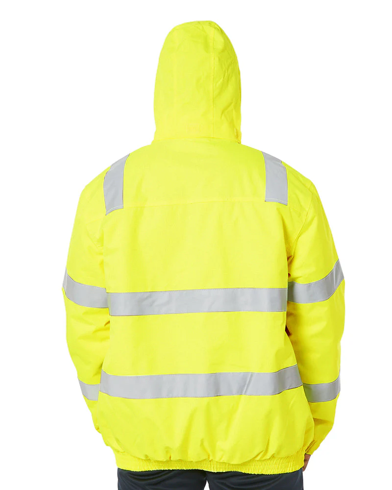 Hi Vis Taped Wet Weather Bomber Jacket - Yellow - Image 5