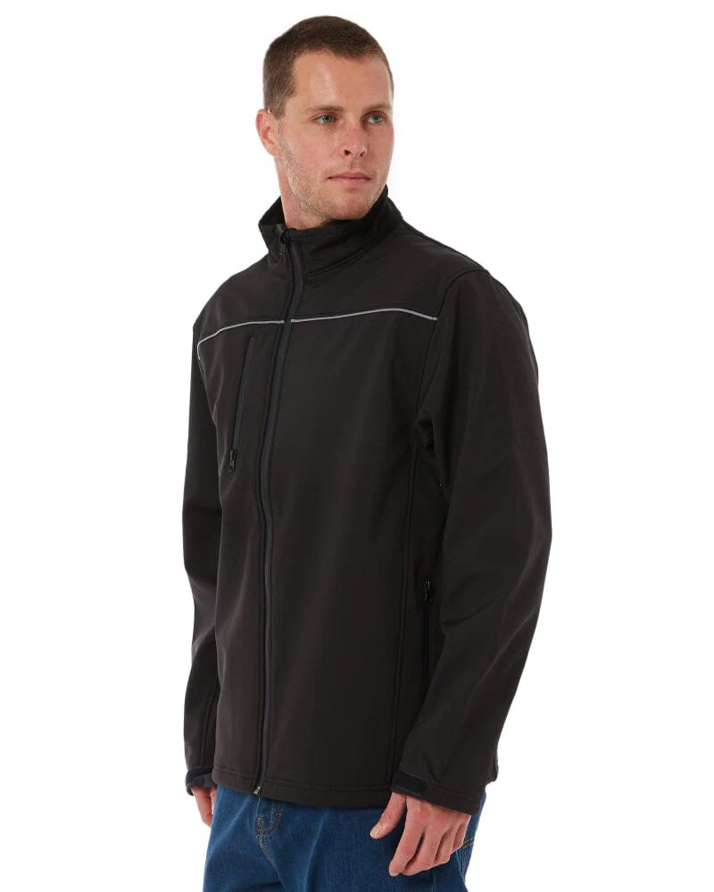 Mens Soft Shell Jacket - Black - Image 3