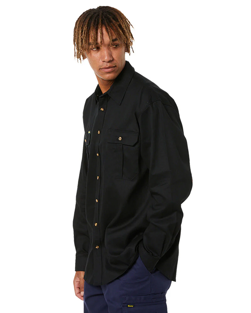 Original Cotton Drill LS Shirt - Black - Image 3