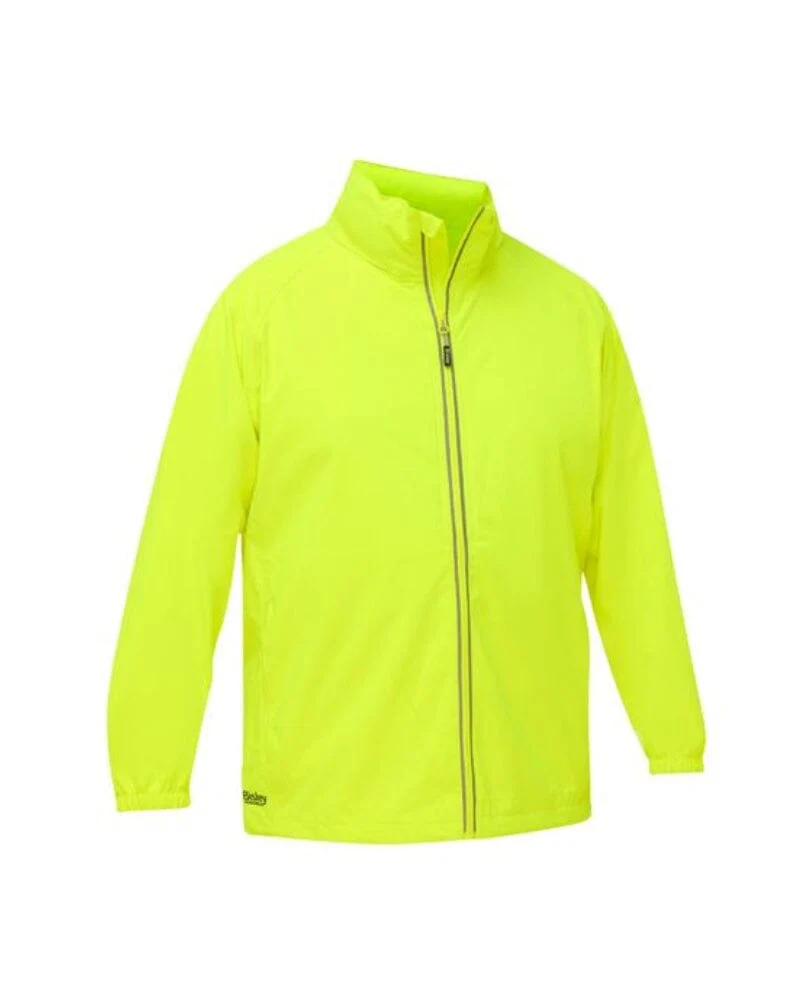 Packable Lightweight Ripstop Rain Jacket - Fluro Yellow
