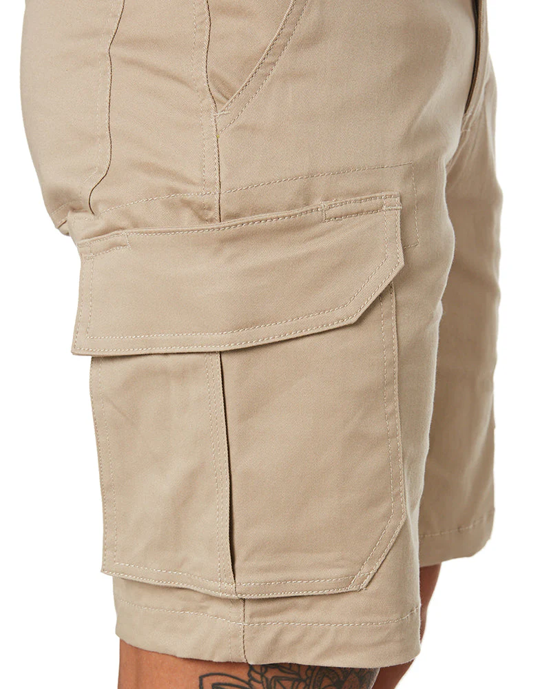 Stretch Cotton Cargo Short - Stone - Image 5