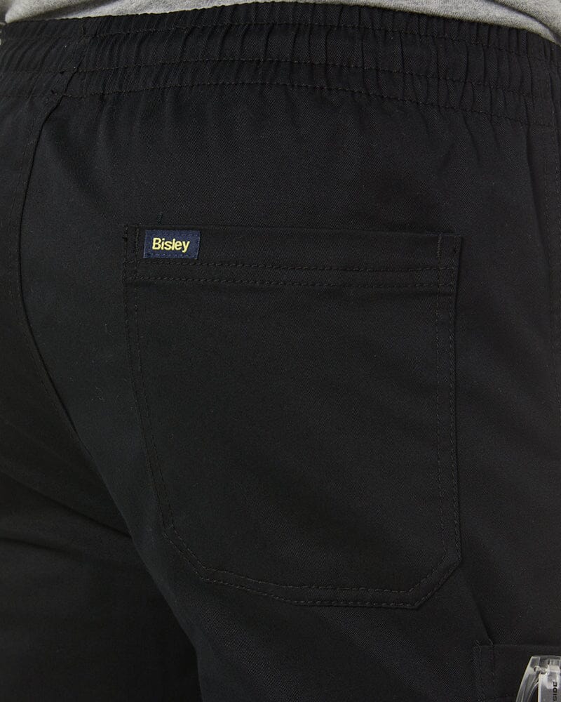 Stretch Cotton Drill Elastic Waist Cargo Pant - Black - Image 8