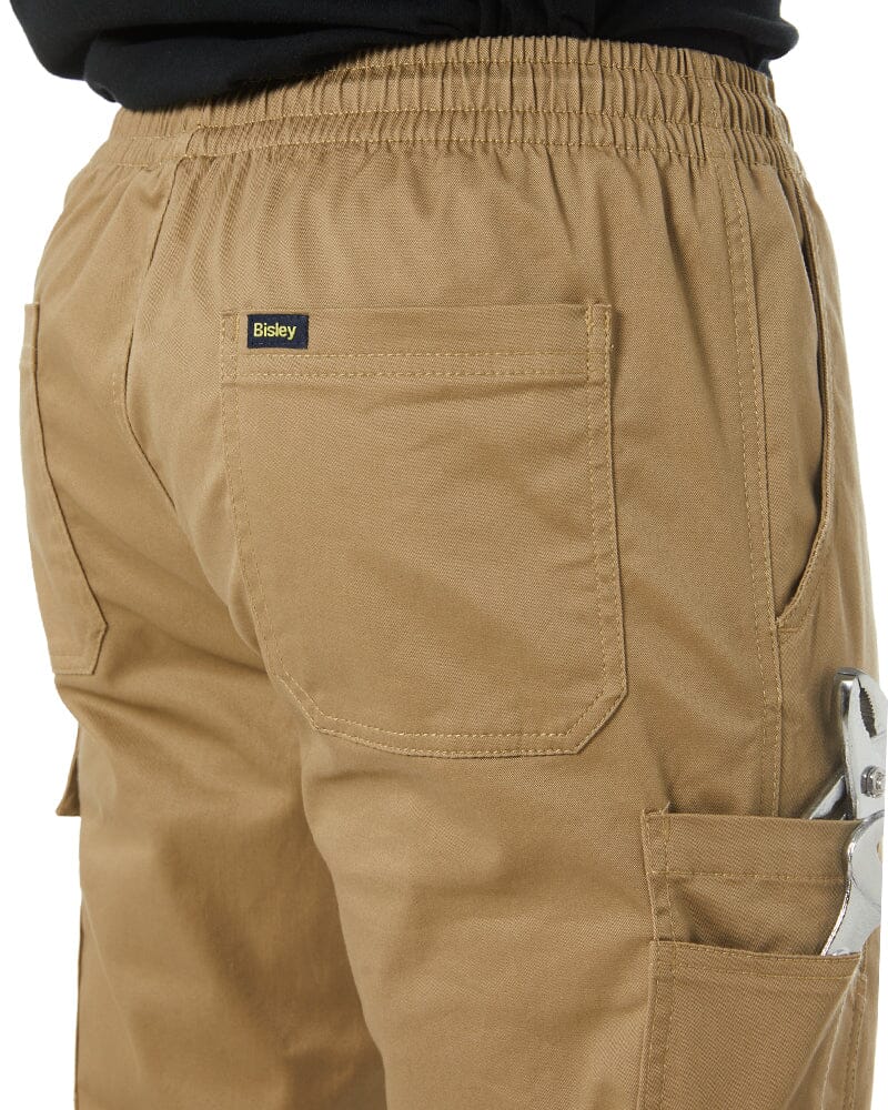 Stretch Cotton Drill Elastic Waist Cargo Pant - Khaki - Image 8