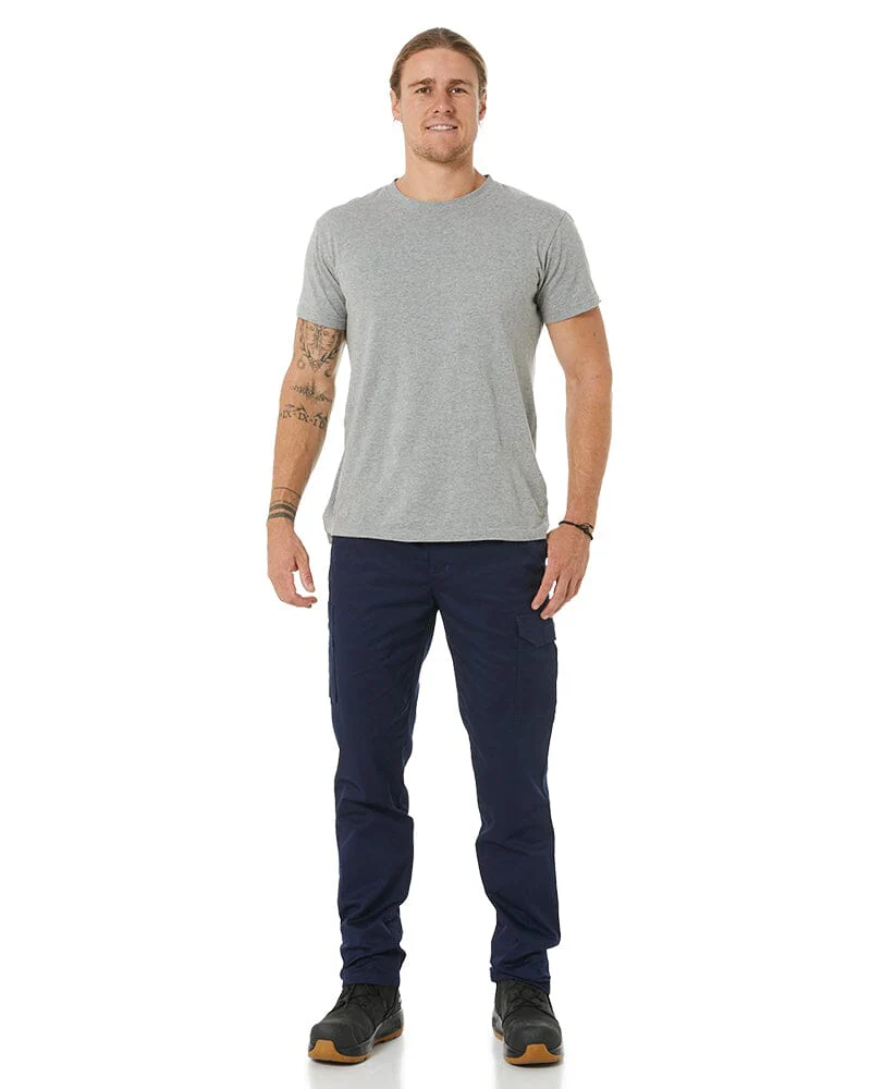 Stretch Cotton Drill Elastic Waist Cargo Pant - Navy - Image 2