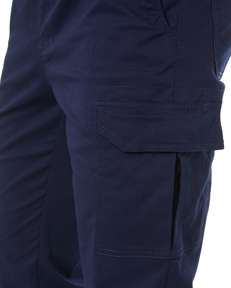 Stretch Cotton Drill Elastic Waist Cargo Pant - Navy - Image 7