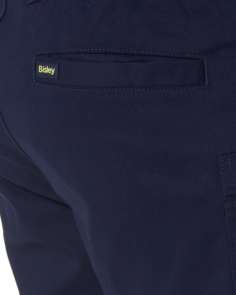 Stretch Cotton Elastic Waist Cargo Short - Navy - Image 6
