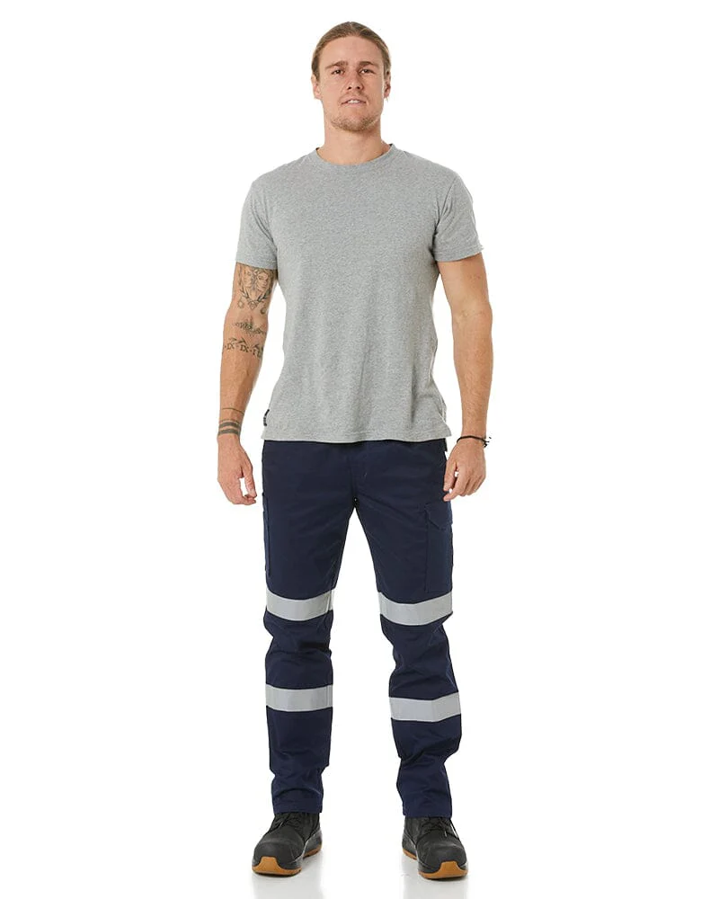 Taped Biomotion Stretch Cotton Drill Elastic Waist Cargo Work Pant - Navy - Image 2