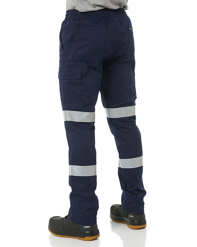 Taped Biomotion Stretch Cotton Drill Elastic Waist Cargo Work Pant - Navy - Image 4