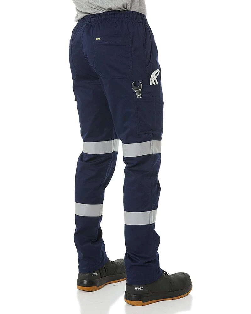 Taped Biomotion Stretch Cotton Drill Elastic Waist Cargo Work Pant - Navy - Image 5