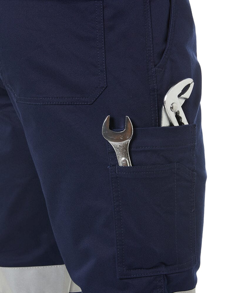 Taped Biomotion Stretch Cotton Drill Elastic Waist Cargo Work Pant - Navy - Image 6