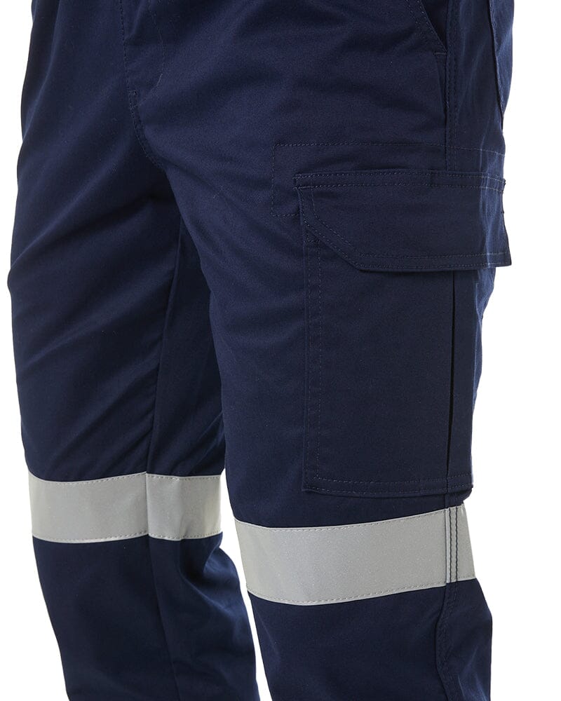 Taped Biomotion Stretch Cotton Drill Elastic Waist Cargo Work Pant - Navy - Image 7