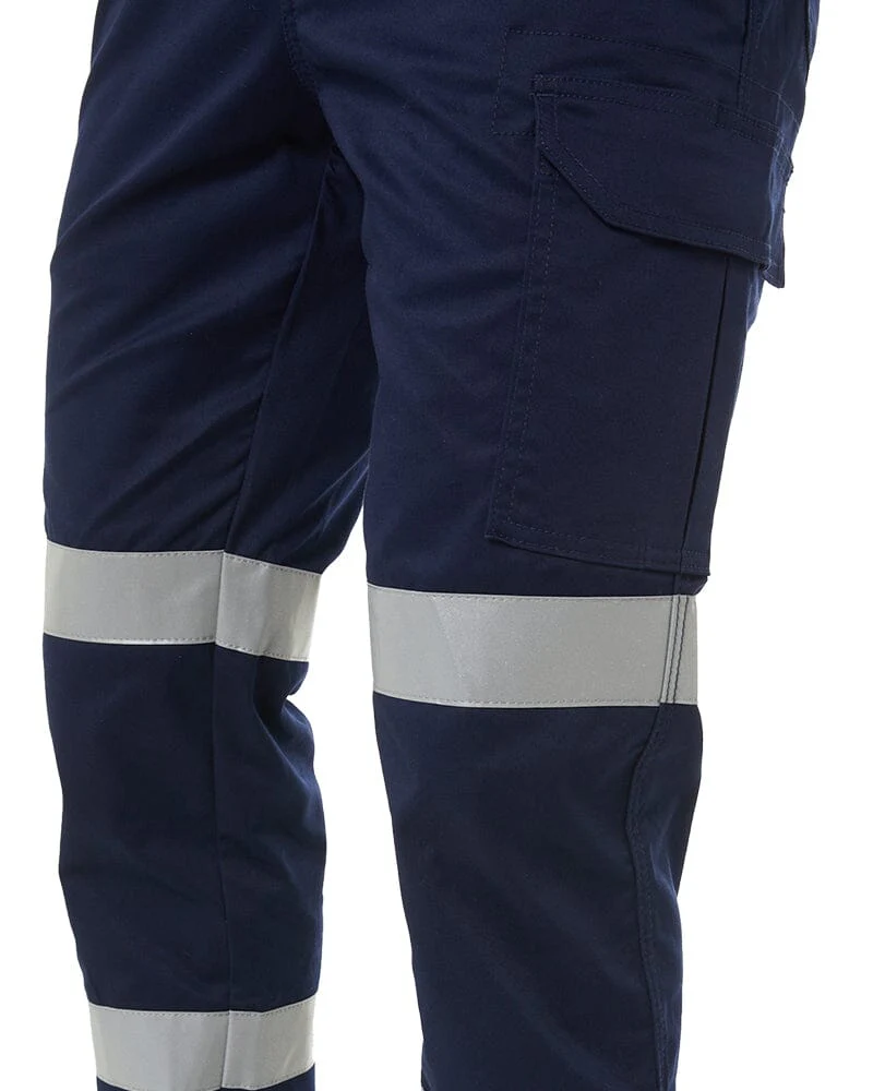 Taped Biomotion Stretch Cotton Drill Elastic Waist Cargo Work Pant - Navy - Image 8