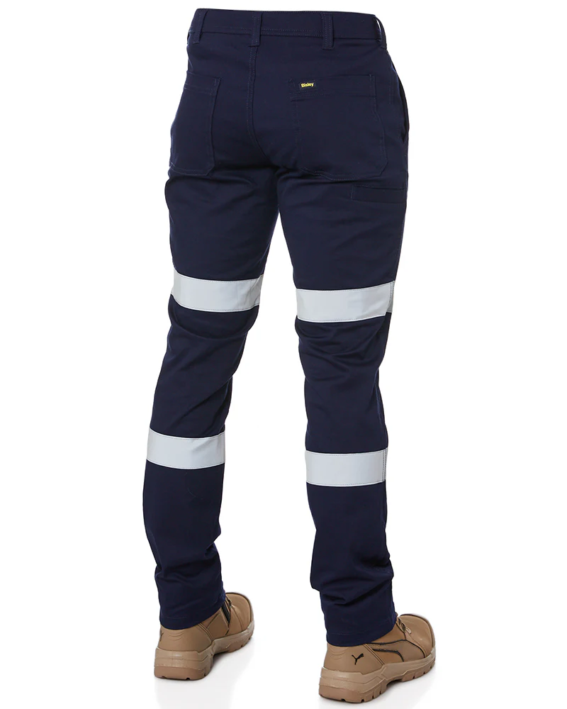 Taped Biomotion Stretch Cotton Drill Work Pants - Navy - Image 5