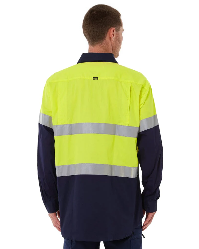Taped Hi Vis Cool Lightweight LS Shirt - Yellow/Navy - Image 4