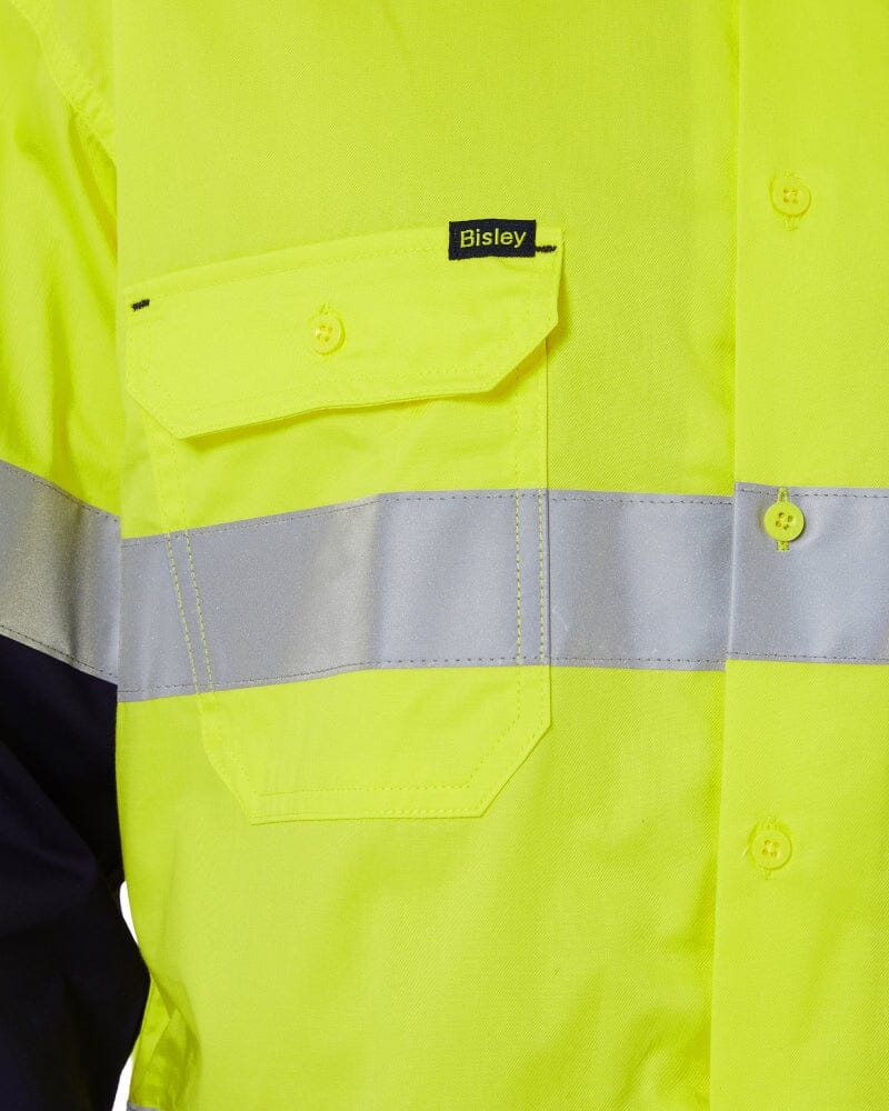 Taped Hi Vis Cool Lightweight LS Shirt - Yellow/Navy - Image 5