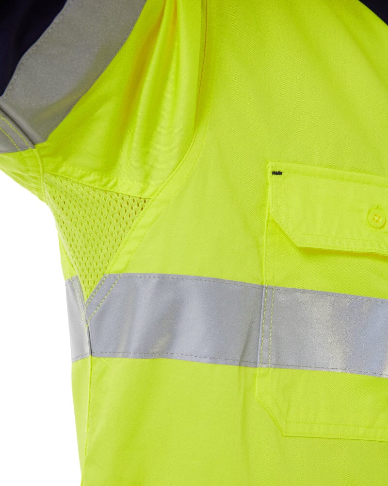 Taped Hi Vis Cool Lightweight LS Shirt - Yellow/Navy - Image 7