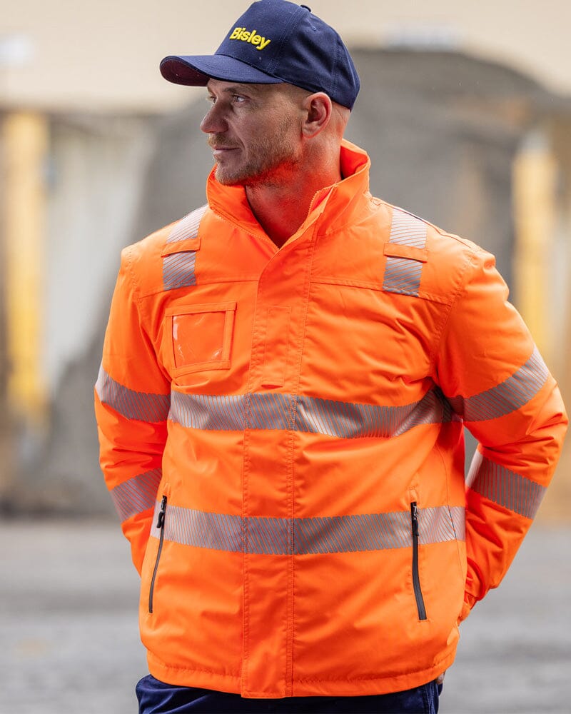 Taped Hi Vis Heated Jacket - Orange - Image 2