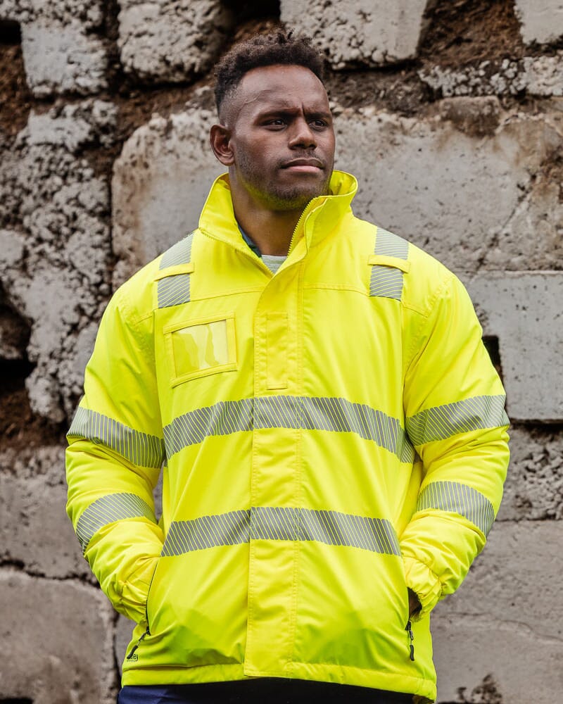 Taped Hi Vis Heated Jacket - Yellow - Image 2