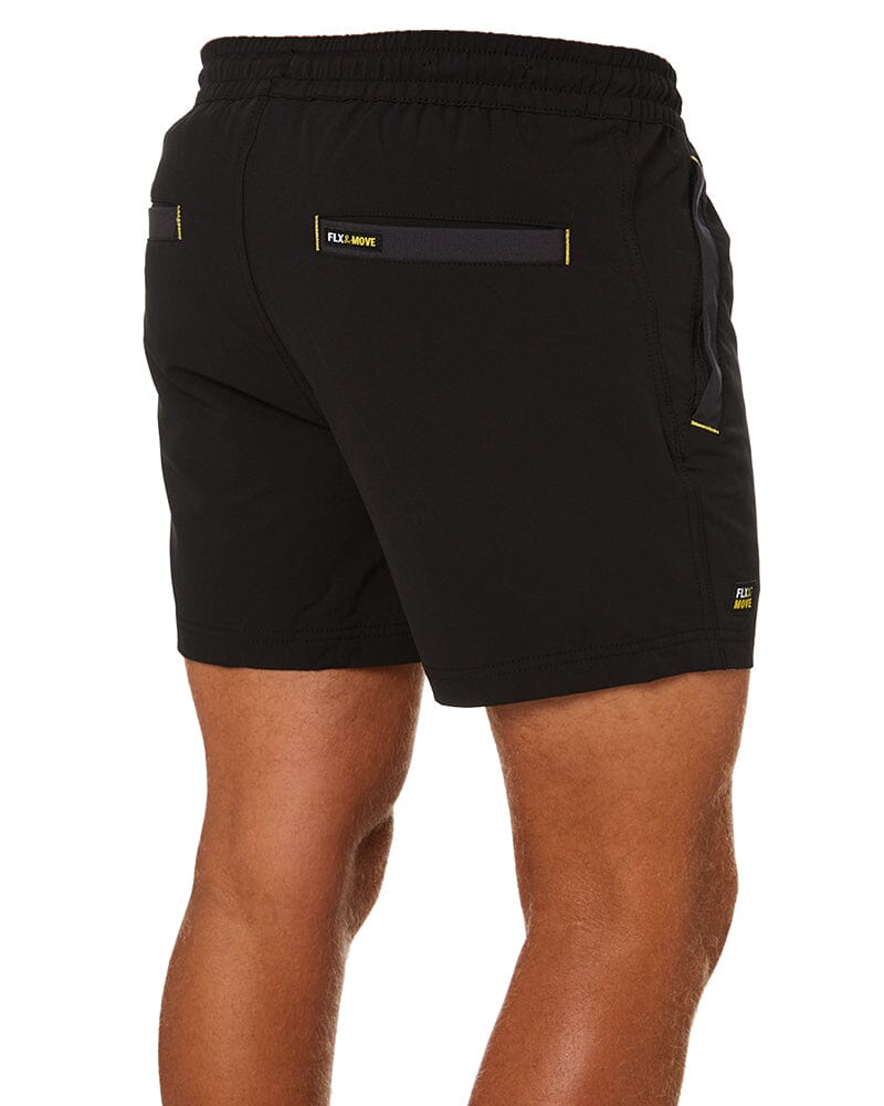 Tradies Flex And Move 4-Way Stretch Elastic Short 4 Value Pack - Black - Image 6