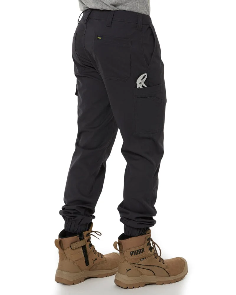 Stretch Cotton Drill Cargo Cuffed Pants - Charcoal - Image 5