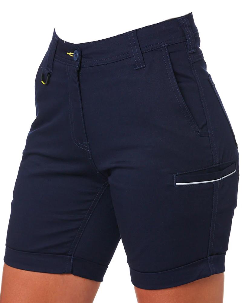 Tradies Womens Stretch Cotton Short 2 Value Pack - Navy - Image 3