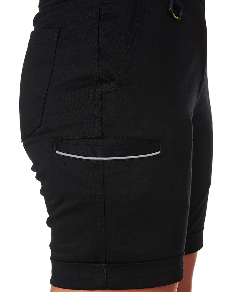 Womens Stretch Cotton Short - Black - Image 5