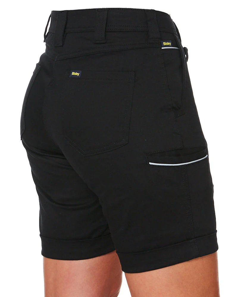 Womens Stretch Cotton Short - Black - Image 6