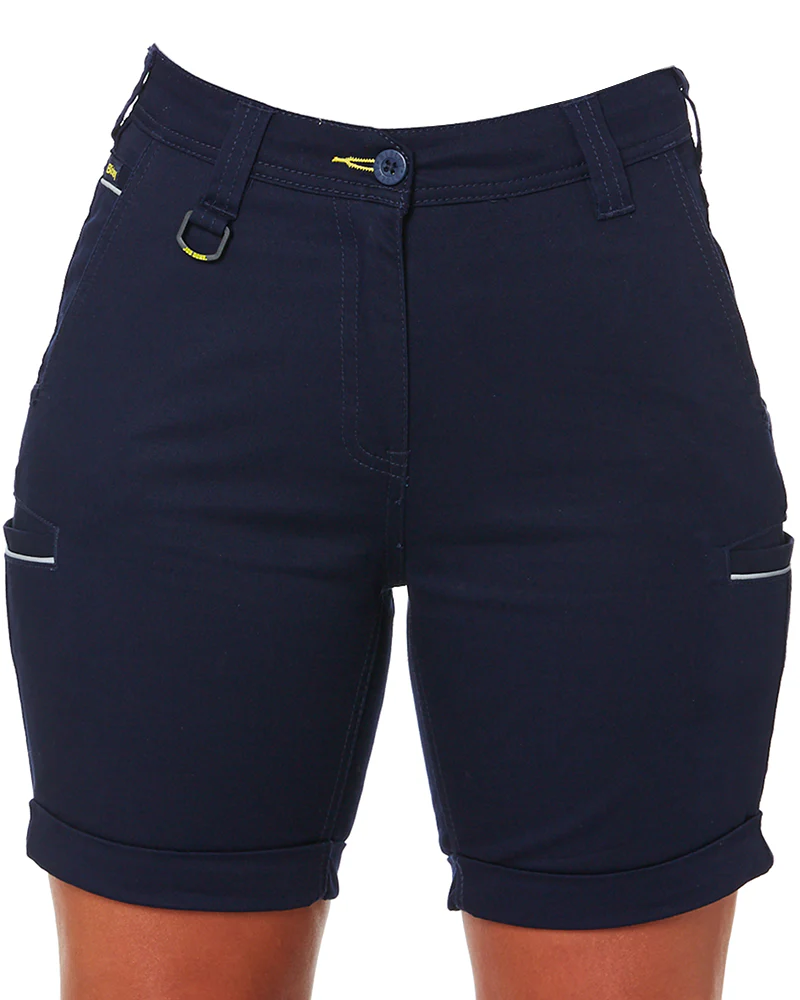 Tradies Womens Stretch Cotton Short Value Pack - Navy - Image 2
