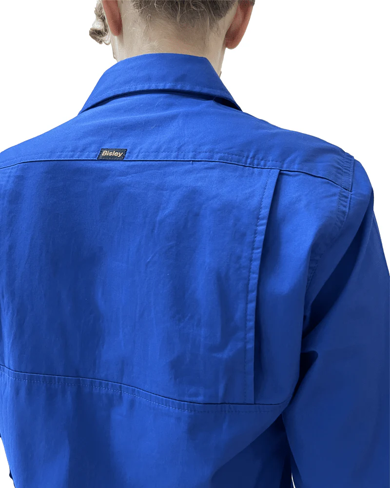 Womens Closed Front Lightweight LS Drill Shirt - Royal - Image 11