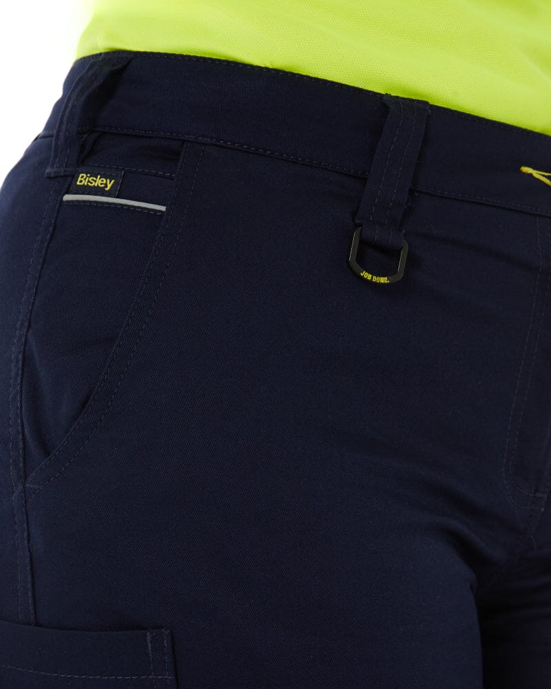 Womens Cotton Cargo Cuffed Pants - Navy - Image 7