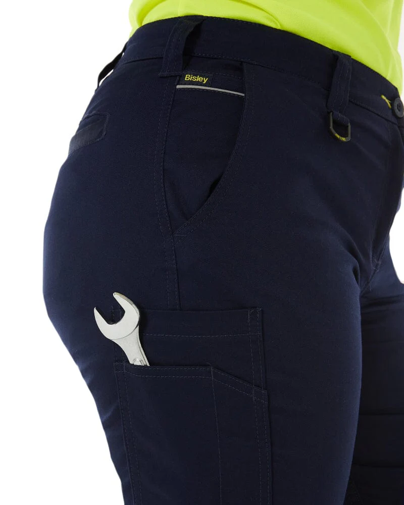 Womens Cotton Cargo Cuffed Pants - Navy - Image 8